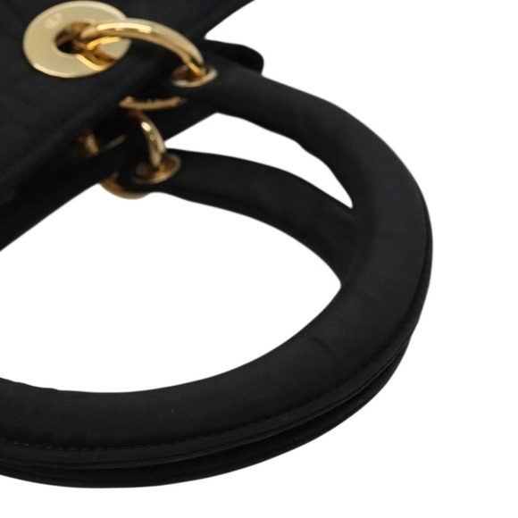 CHRISTIAN DIOR Lady Dior Cannage Handbag Black Gold | RARE VINTAGE AUTHENTICATED - Picture 5 of 13